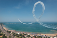 Aircraft performing over Lake Michigan at the Chicago Air and Water Show